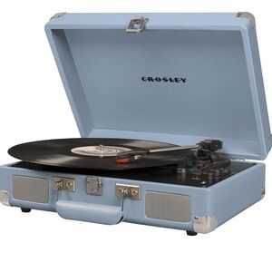 NEW Crosley Vinyl Portable Record Player Wireless Bluetooth Speaker Tiffany Blue